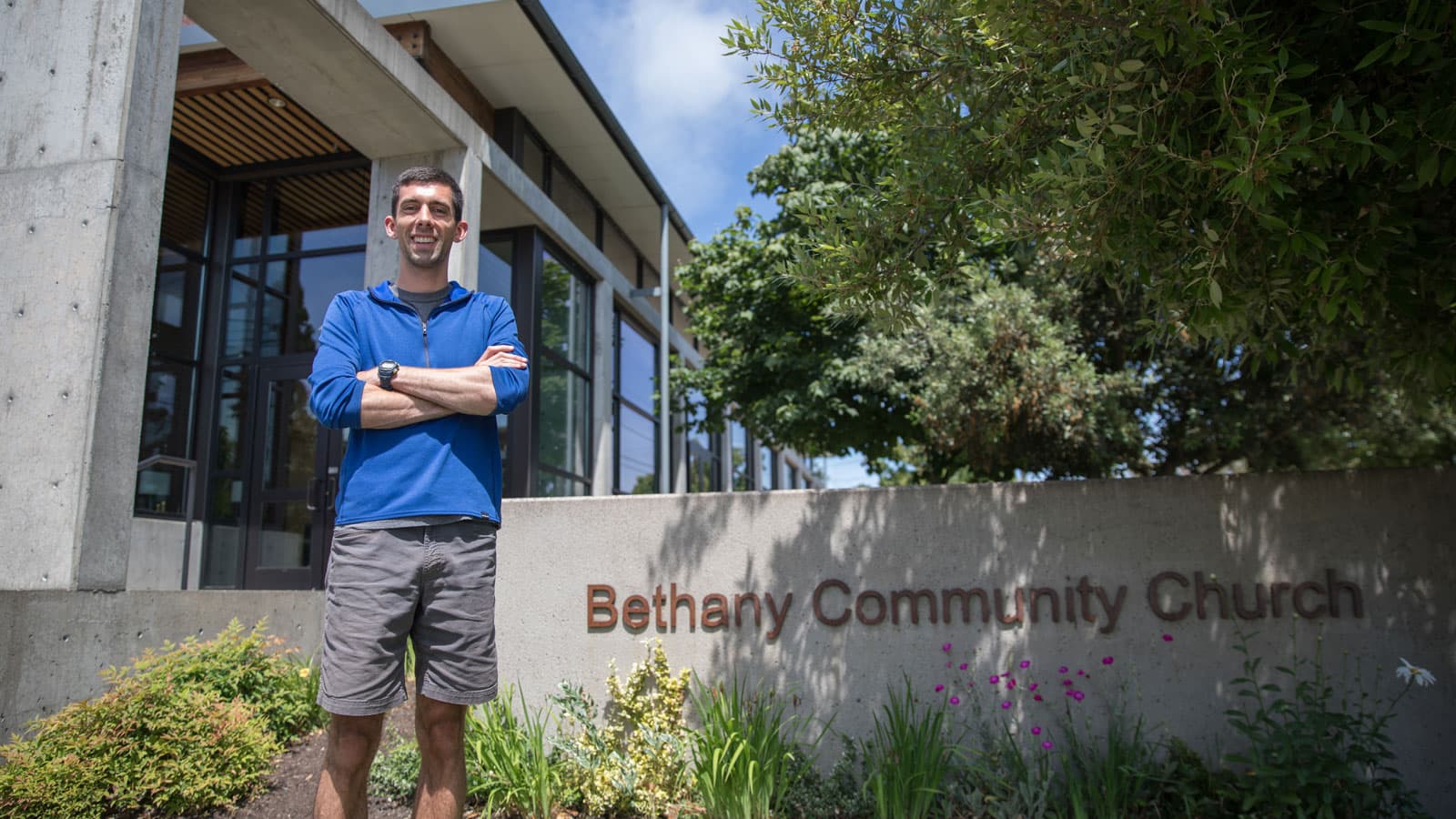 brian valley stands in front of bethany community church