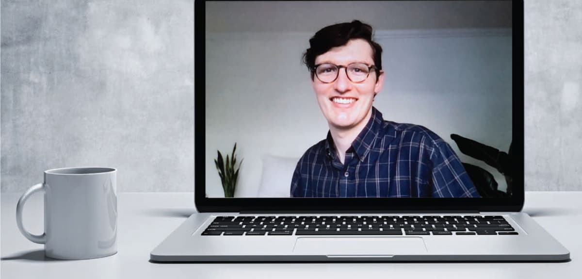 Tyler Breier appears on a laptop screen