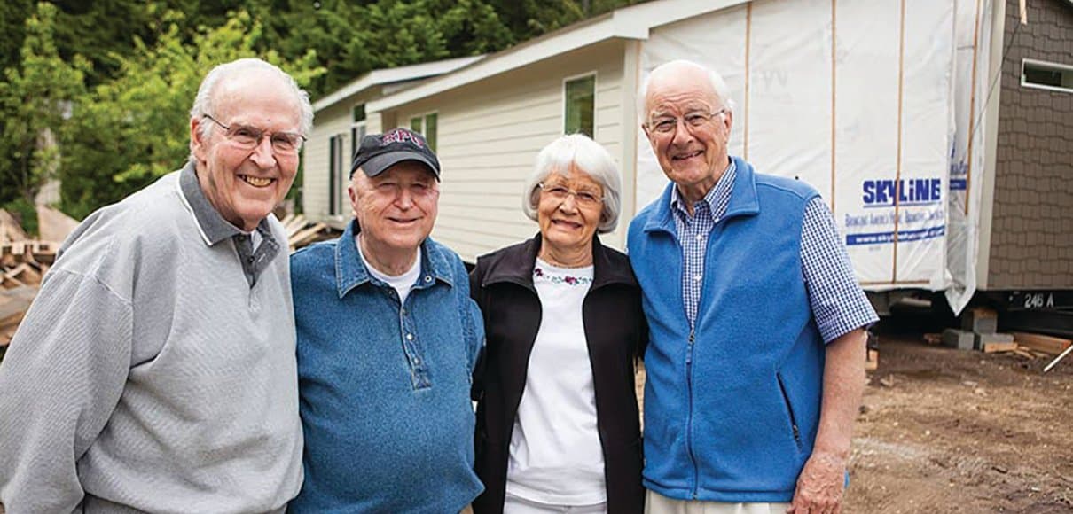 V.O. "Bud" McDole poses with other members of the Warm Beach Senior Community | photo courtesy the SPU archives