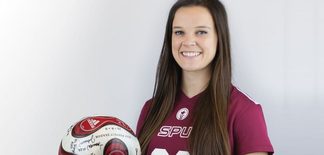 Seattle Pacific University women’s soccer defender Shayla Page ’18.