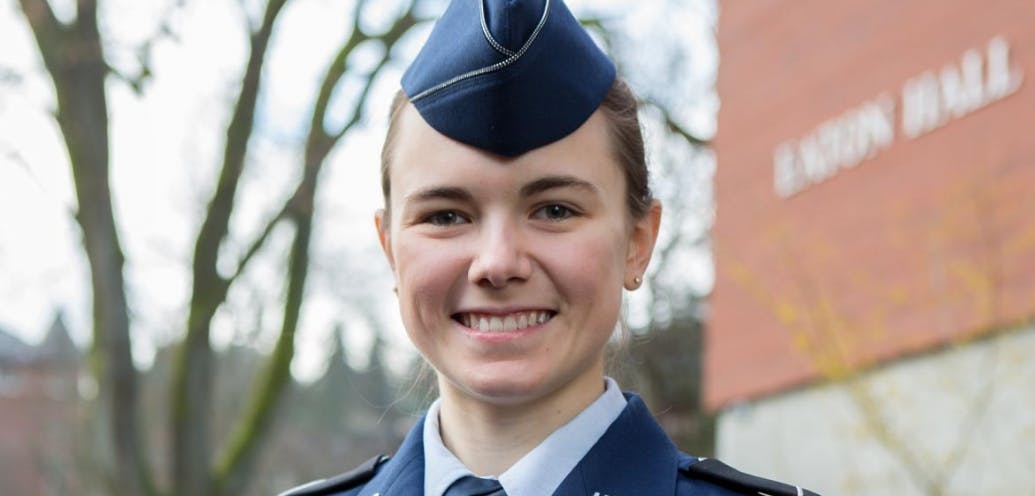 ROTC cadet Sara Derr in uniform