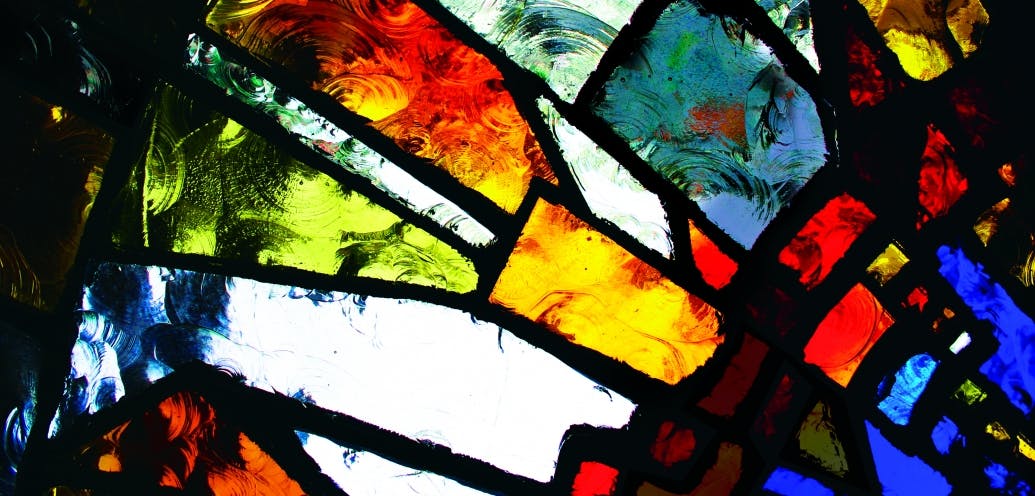 This image shows a stained glass window.