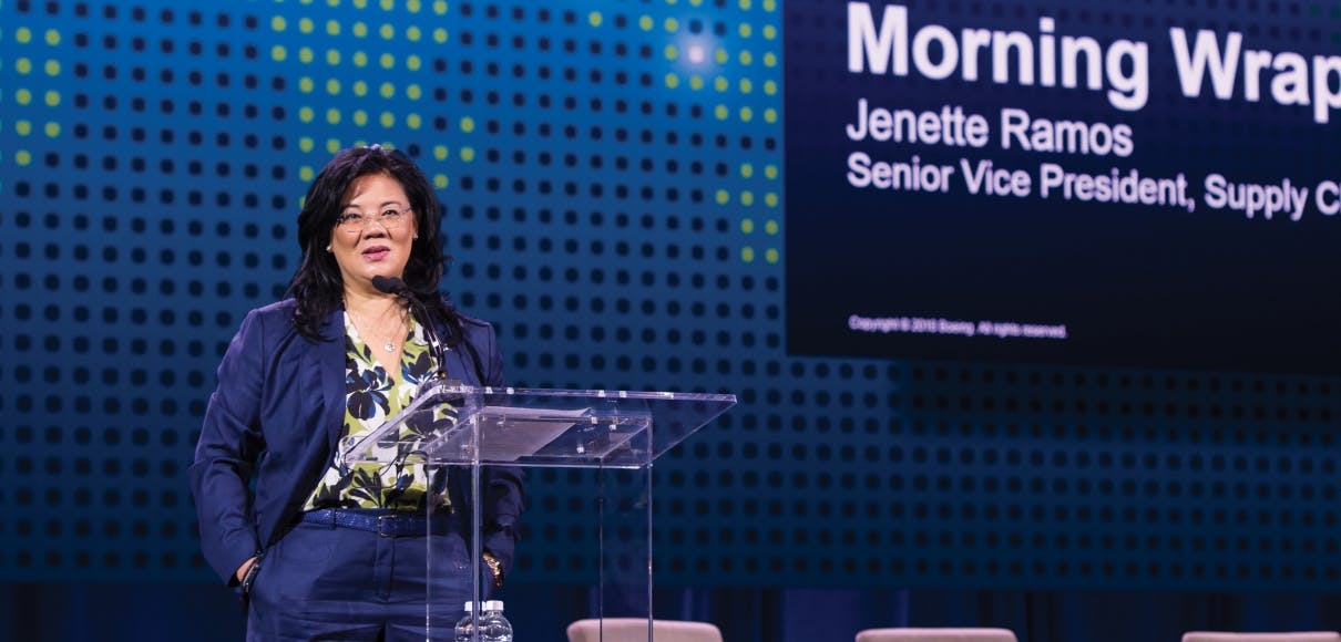 Alumna of the Year Jenette Ramos keeps Boeing on track, oversees operations