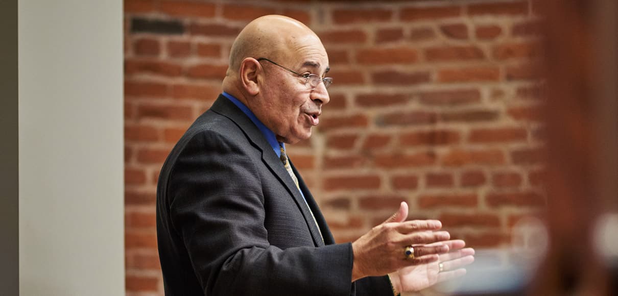 Frank Spina speaking - photo by Garland Cary