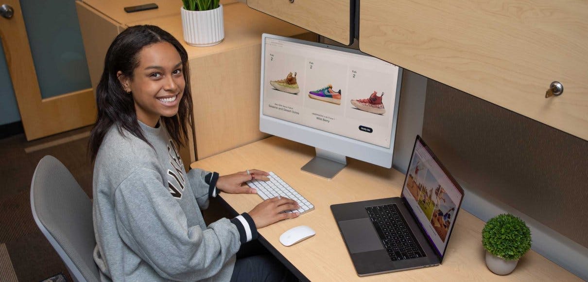 Athlete and design student Natalie Hoff is ready to “Just do it” at Nike