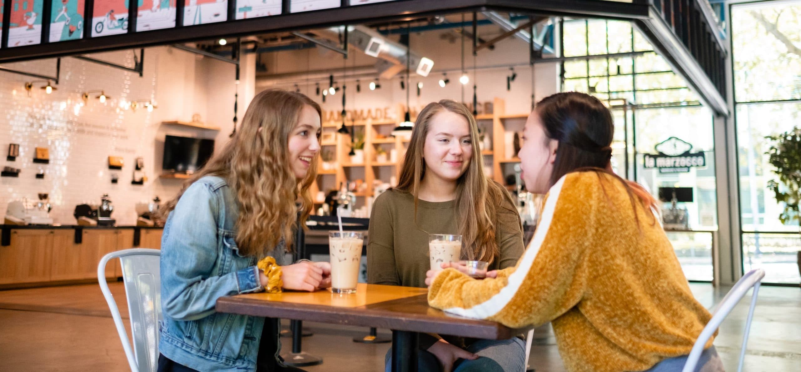 Students around a table