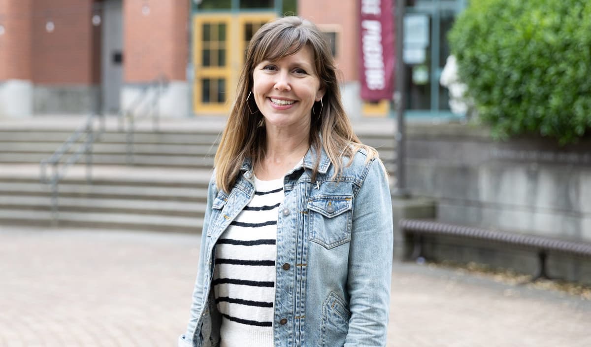 Professor Katie Douglass on campus.